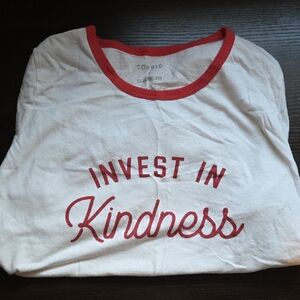 Torrid Classic Fit White Tee with Red Trim and Print